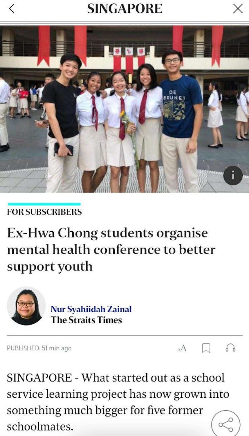 Mental Health Collective featured in The Straits Times